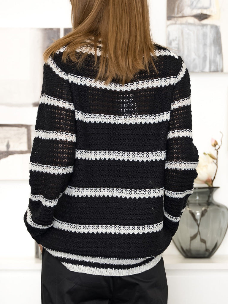 Ofelia Augusta knit pullover black combi - Online-Mode