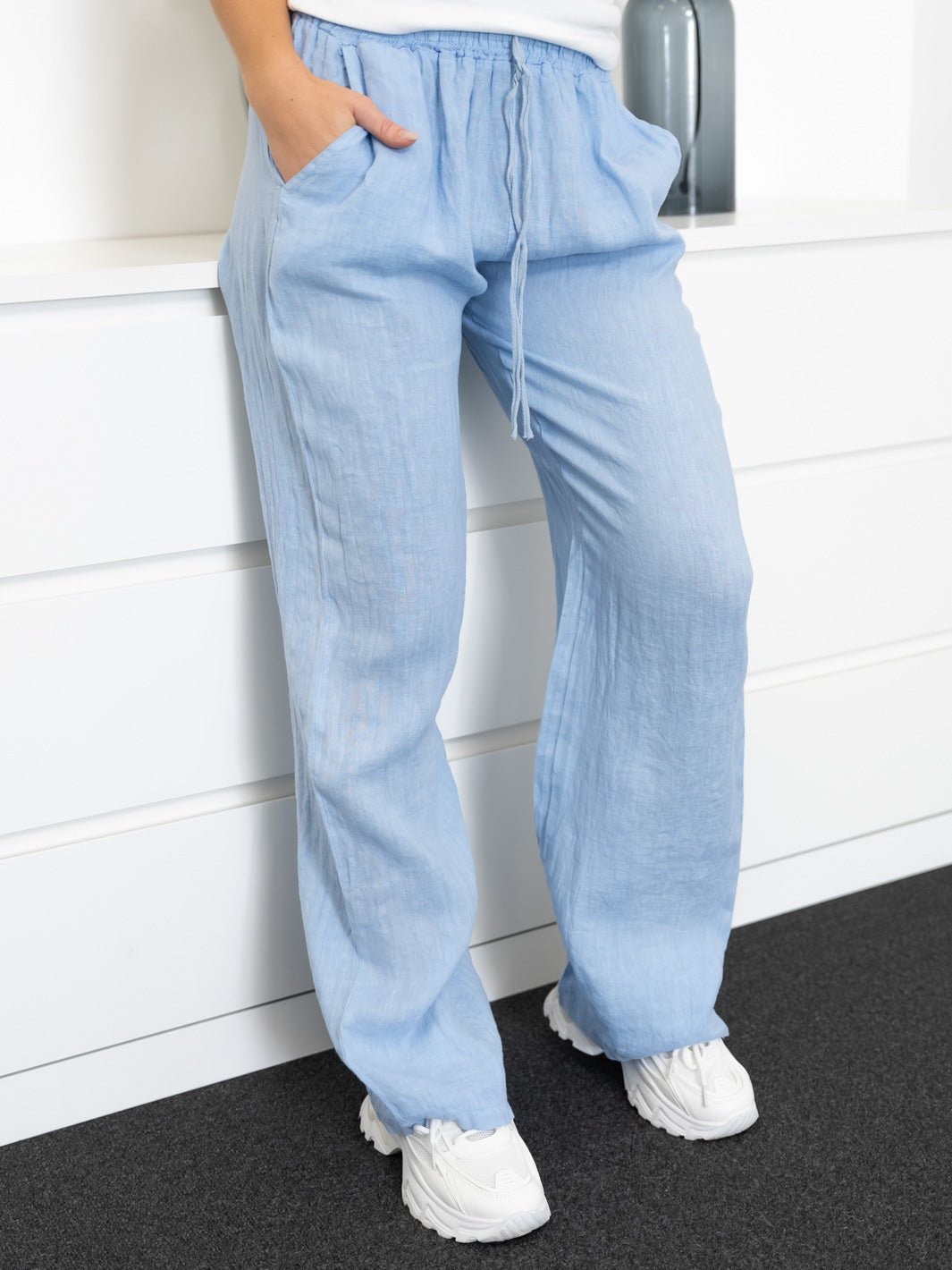 Shay hør pants light blue - Online-Mode
