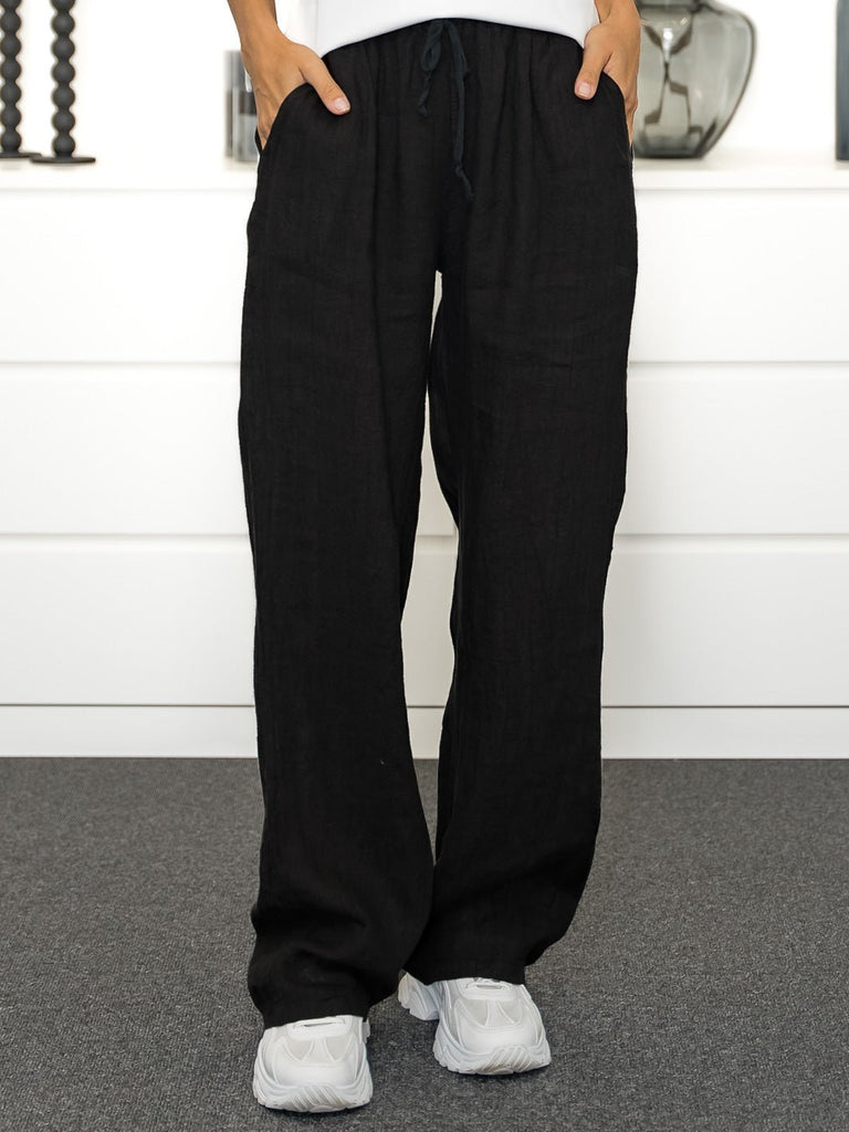 Shay hør pants sort - Online-Mode